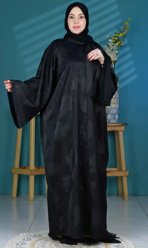 عباية كاندي اسود مشجر